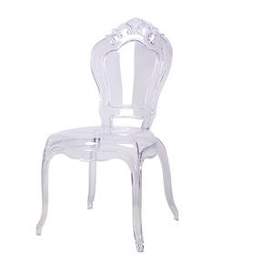 C1329 크라운사이드체어 플라스틱 폴리카보네이트 완조립 투명 인테리어 디자인 의자