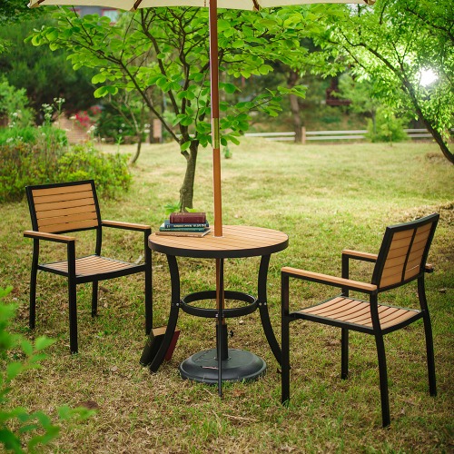 S2243 수지목 야외세트 (2인/3인/4인) 수지목 팬션 카페 테라스 야외 의자 테이블