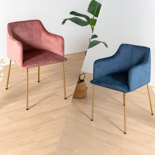 [1+1]C3246 루카스체어 벨벳 스틸 골드 거실 카페 식탁 디자인 인테리어 의자
