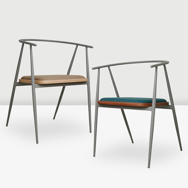 C3342 보우체어 철재 카페의자 업소용 인테리어 예쁜 디자인 패브릭 의자