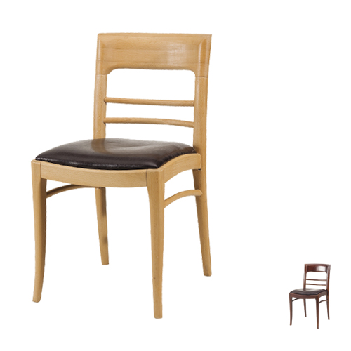 C4335 디자인체어 가죽 목재 기본 식당 푸드코드 업소용 의자