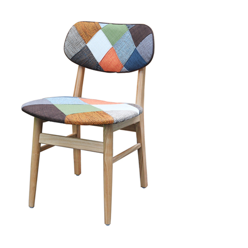 C3075 모자이크 체어 패브릭 목재 카페 식탁 업소 인테리어 디자인 의자