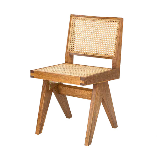 C4689 비바 사이드체어 목재 라탄 패브릭  천연 인조라탄 완조립 디자인의자