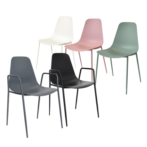 C1371 소호체어 플라스틱 스틸  파스텔톤 업소 식탁 카페 식당 인테리어 디자인 의자