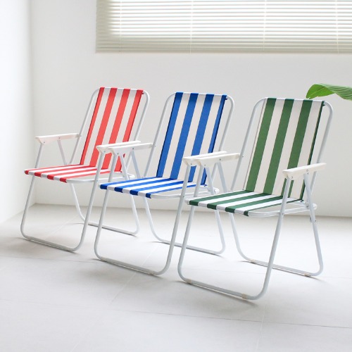 [1+1]C5141 라운체어 접이식 폴딩 줄무늬 캠핑체어 피크닉 테라스 의자