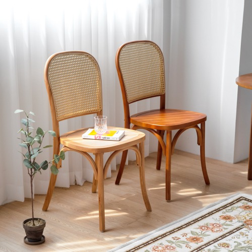 [1+1]C4712 곡목라탄체어 우드 목재 거실 식탁 홈 카페 디자인 인테리어 의자