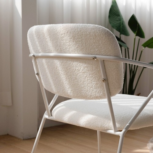 C3331 나나 1인 체어 양털 부클레 패브릭 디자인 인테리어 카페 1인용 소파 의자