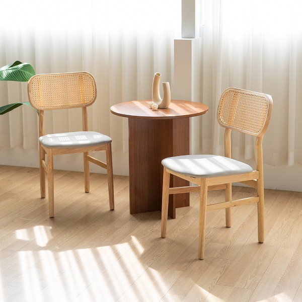 C2554 노니체어 라탄의자 원목 식탁 인테리어 카페 의자