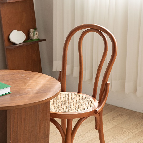 C4726 리브체어(라탄좌석)목재 우드 홈 카페 거실 식탁 인테리어 의자