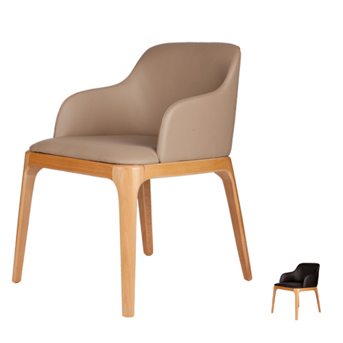 C4067 비너스 가죽 목재 우드 홈 카페 거실 업소 인테리어 디자인 의자